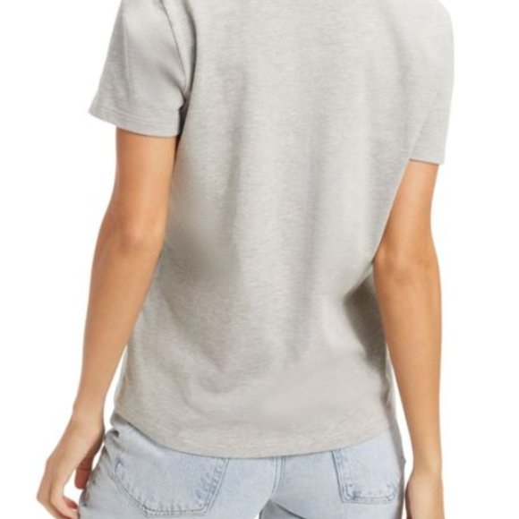 Good American | Heather Grey Essential Boyfriend Crew Tee - Picture 2 of 3